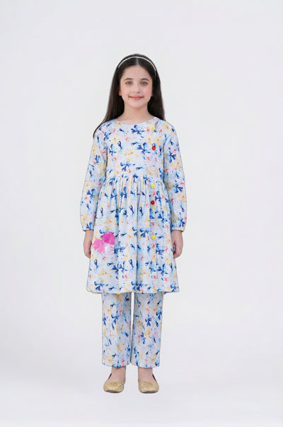 Blueberry bloom Khadar 2pc Frock set
